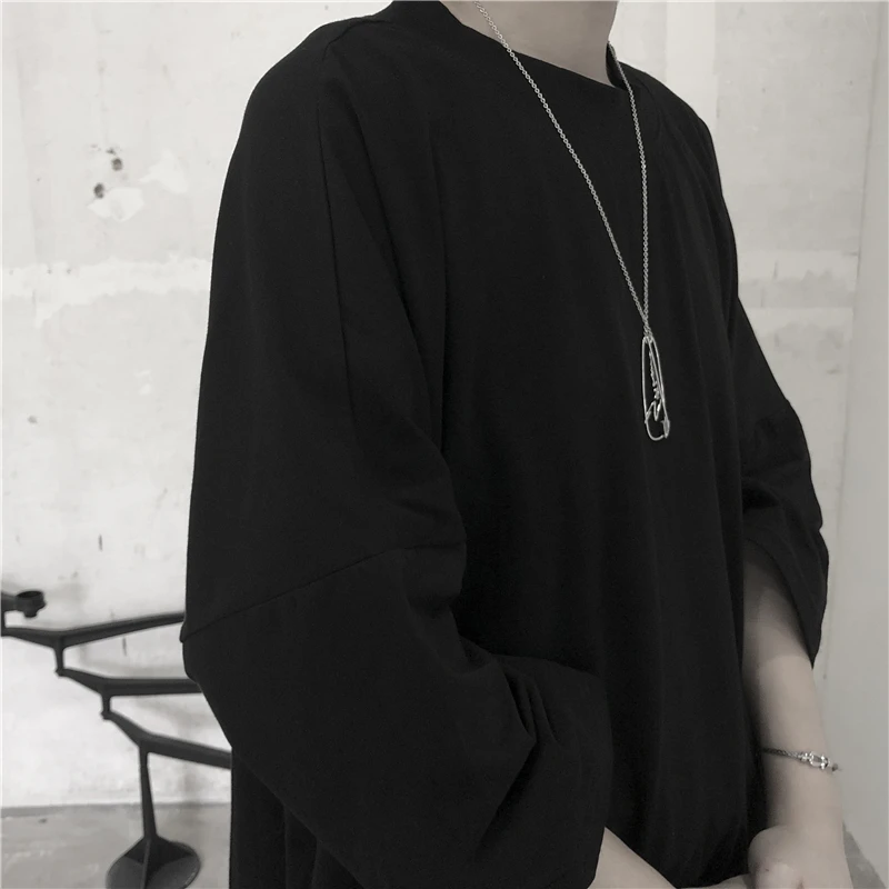 Women's new summer round collar solid color seven minute sleeve loose and comfortable short sleeve T-shirt fashion versatile