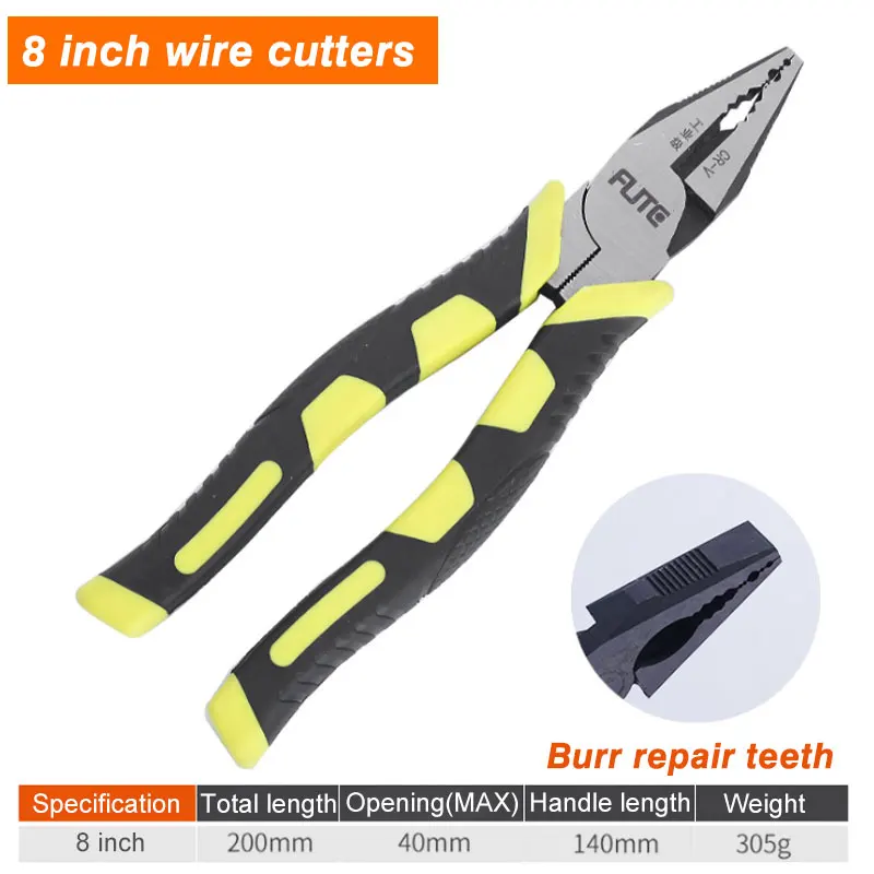 Imagem -05 - Multitool Eletricista Wire Cutter Alicate Longo do Nariz Cortar Garras Descascamento Crimping Ferramentas Manuais Cabo Eletricista 9