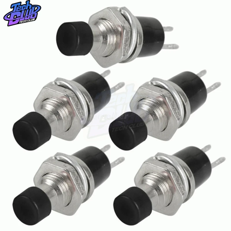 5Pcs/set PBS-110 Lockless ON/OFF Push Button Switch Press The Reset Switch Momentary ON OFF Push Button Micro Switch Normally