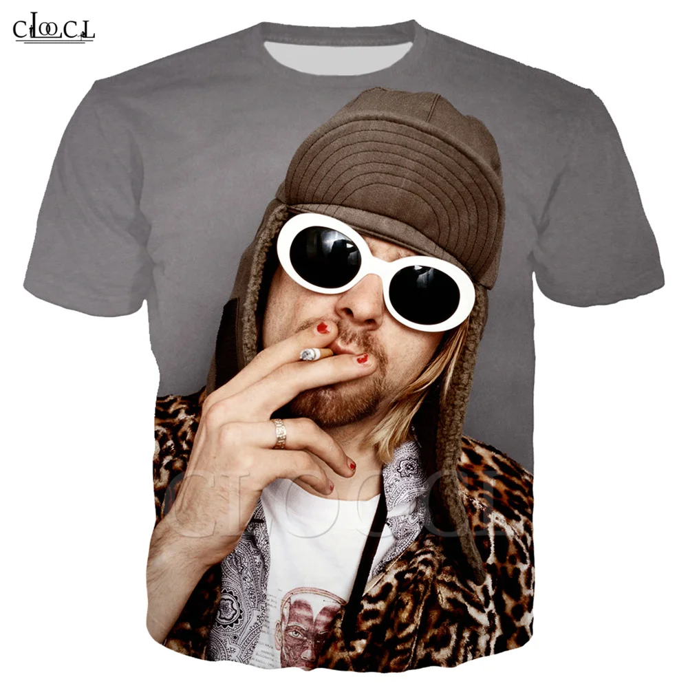 New Fashion Singer Kurt Donald Cobain T Shirt 3D Print Men Women Short Sleeve T Shirt Casual Couple Pullovers