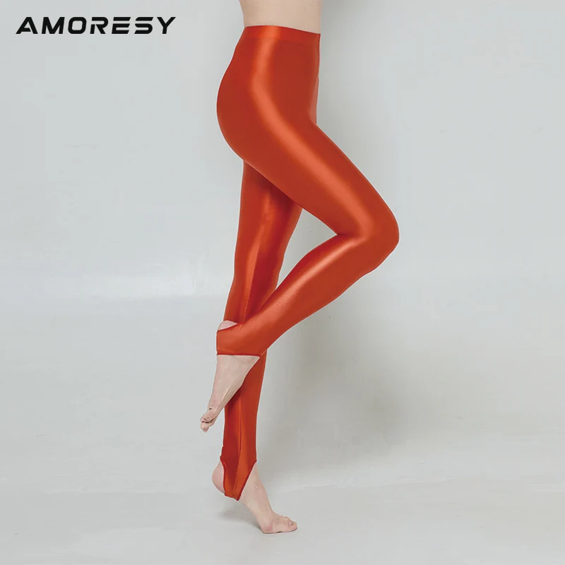 AMORESY new color M-3XL satin gloss opaque step pantyhose shiny wet look tights sexy silk stockings Japanese slim high pants