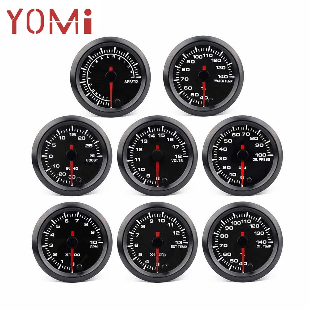 

YOMI 2" 52mm 7 Colors High Speed Car Boost Water temp Oil temp Oil press Air fuel ratio Voltmeter EGT Tachometer RPM Gauge