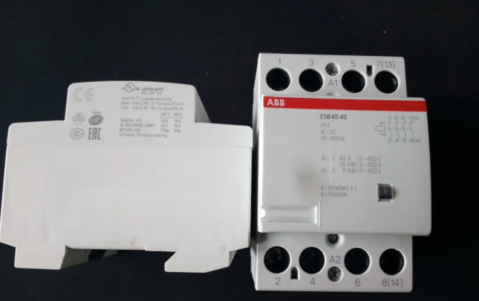 original new ABB Building Contactor ESB40-40 24V AC/DC 40A  warmly for 1 year 1pcs