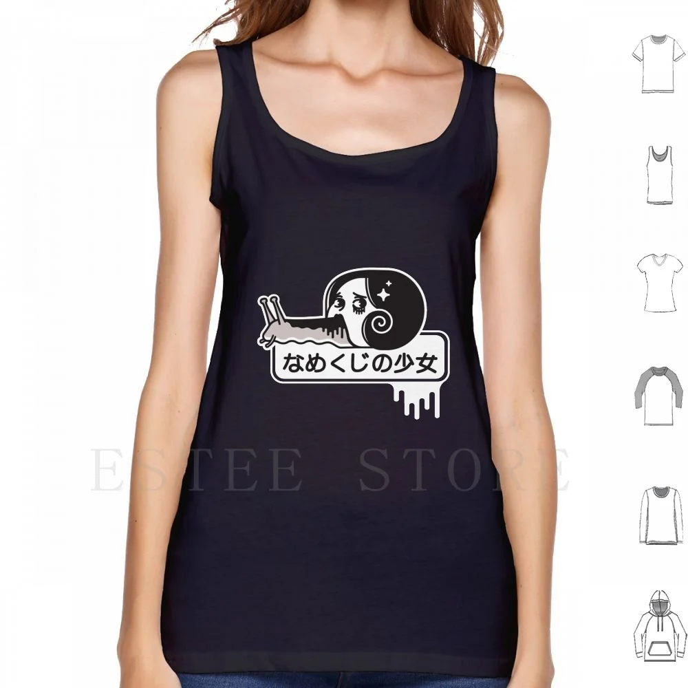 Junji Ito Slug Girl Tank Tops Vest Cotton Junji Ito Uzumaki Anime Manga Horror Scary Japan Spiral Weaboo Kawaii Creepy Weeb