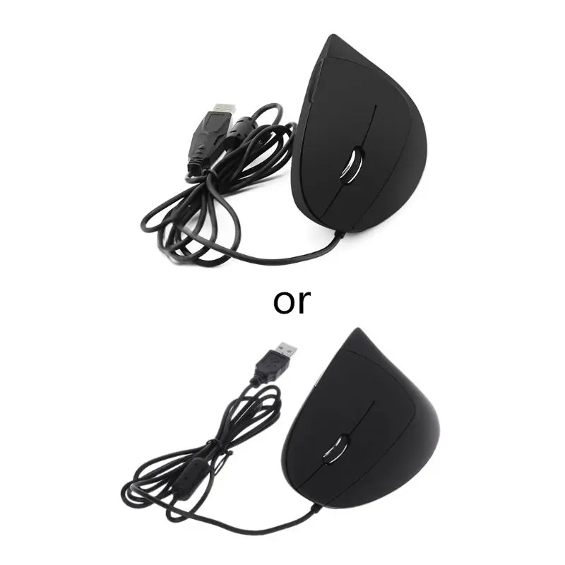 Wired Left Hand Vertical Mouse Ergonomic Gaming Mouse 800 1200 1600 DPI USB Optical Wrist Healthy Mice Mause For PC Computer