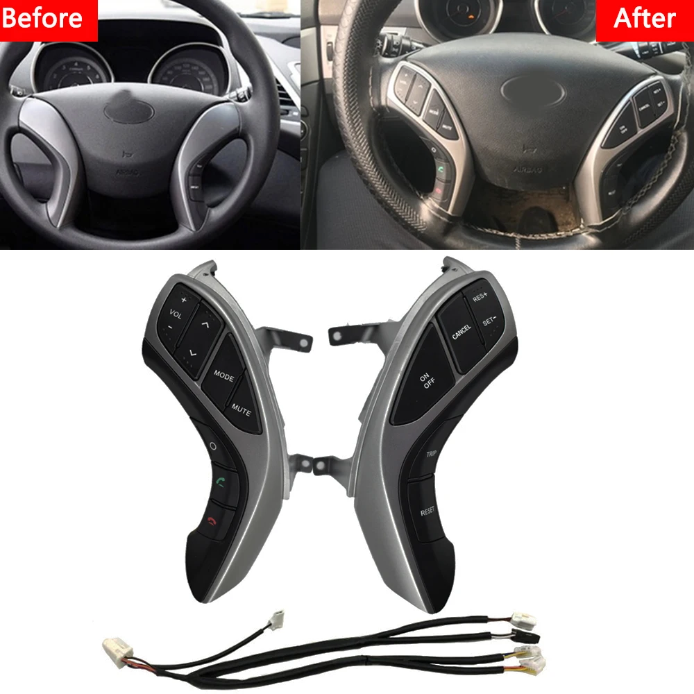 BINGWFP For Hyundai Elantra 2012-2015 I30 Multifunction Steering wheel button Audioand cruise control button Car steering wheel