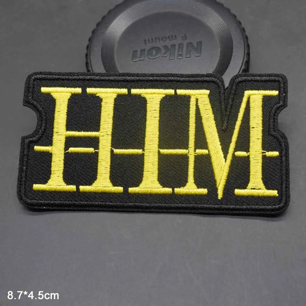 Rock Music Words Red Yellow Purple Iron On Embroided Clothes Hot Patches For Man Coat Clothing