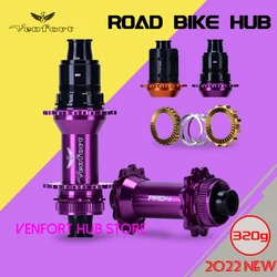 VENFORT 2022 NEW Purple Road Bicycle Hub Aluminum Alloy 7075 24H Center Lock Disc Road Bike Hub Ratchet 36/60T HG 11S/XDR 12S