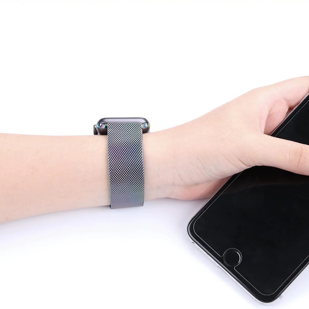 Correa de acero inoxidable para Apple Watch, pulsera Milanesa De 38/40 MM para iWatch Series 1, 2, 3, 4, 5, SE y 6, 42/44 MM
