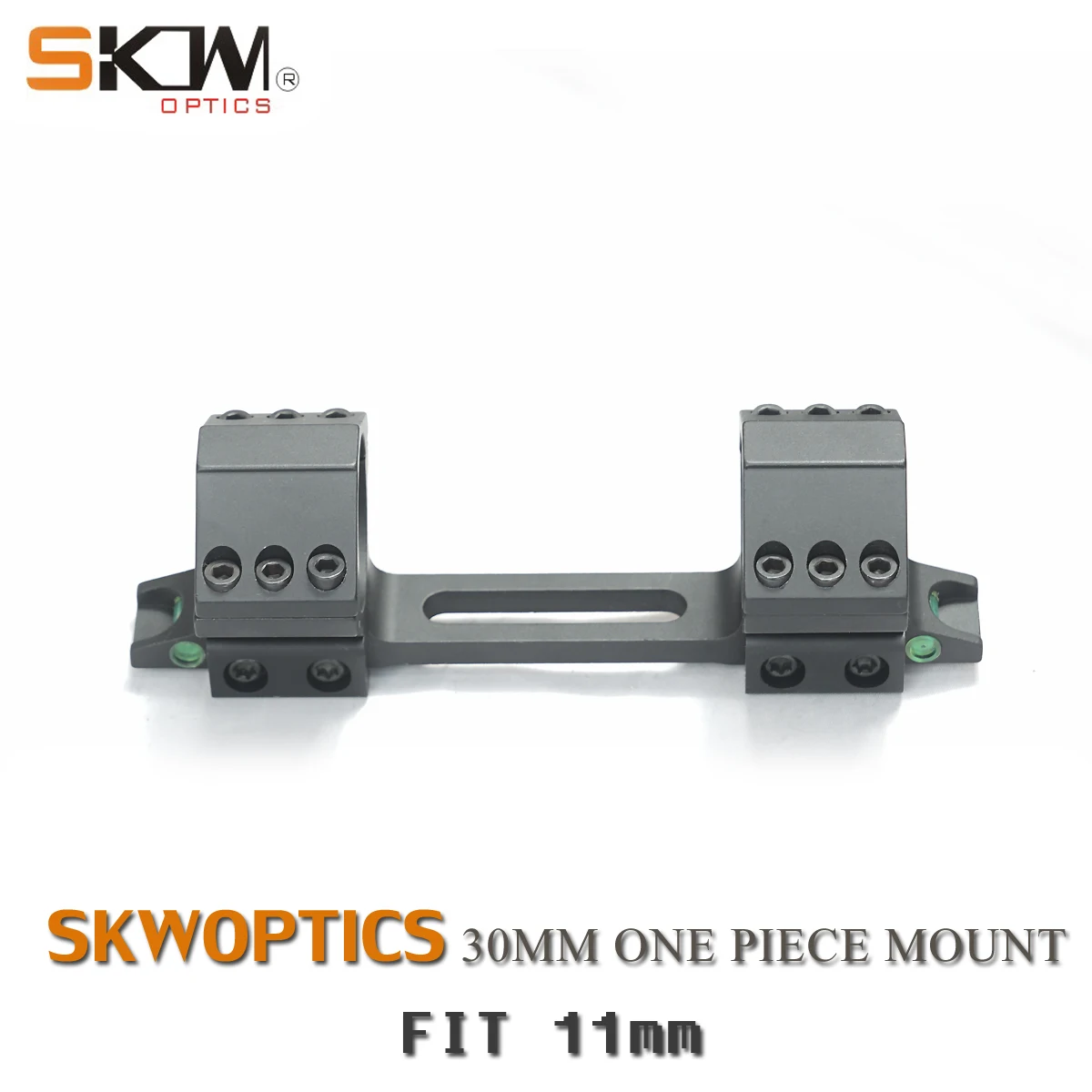 SKWoptics-Airgun Rings, 1 Piece Mount for 11mm Dovetail, Black Low 30mm Mount