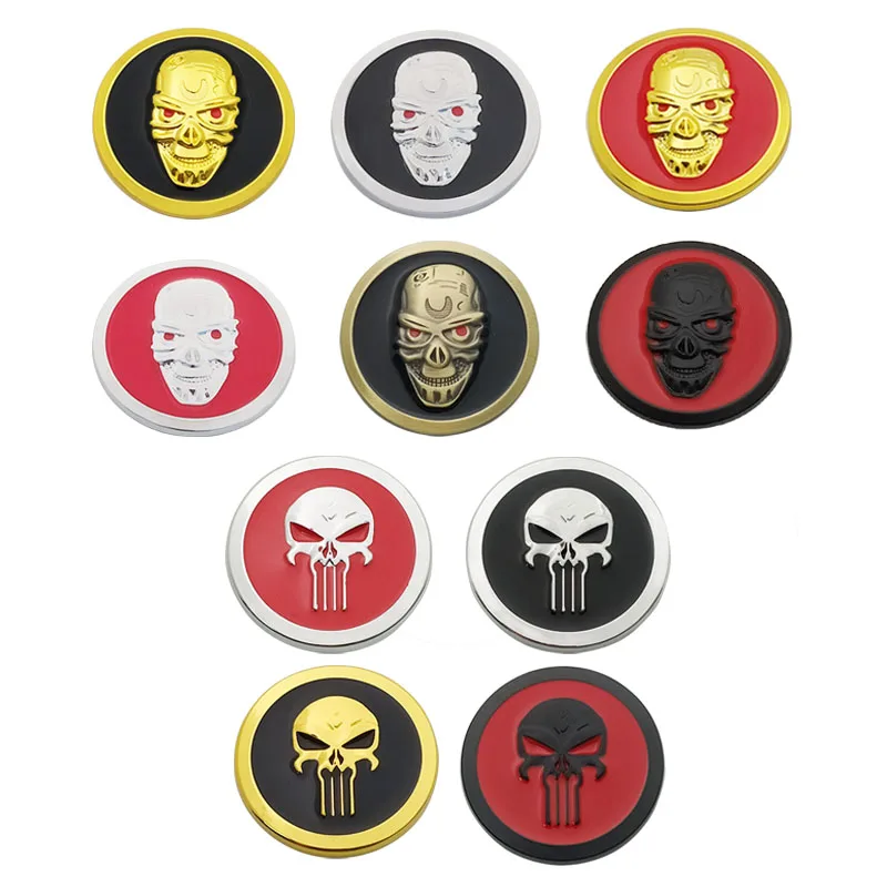 2PCS Metal Skull Deadpool Magwell Decal Badge Sticker for AR15 AK47 M4 M16 Airsoft Rifle Pistol Gun Hunting Punisher Accessories