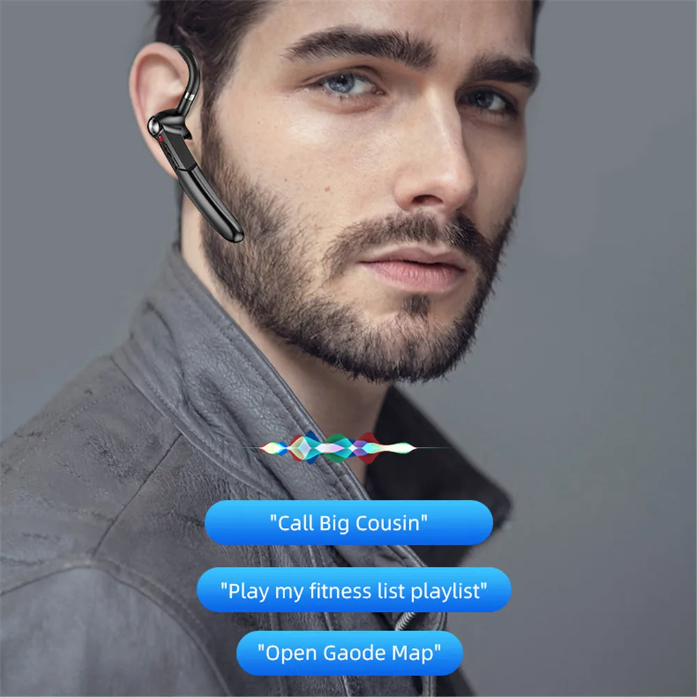 ME-100 Single Business Ear-hook Bluetooth Headset 5.0 14g 110mAh Button+Touch Control Earphone Noise Reduction Stereo Earpiece