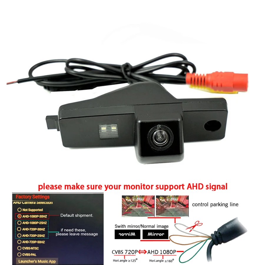 1080P AHD Car camera for Toyota Highlander/Hover G3,for Coolbear,Hiace / Kluger XU40 MK2  for Lexus RX300 rear view camera MCCD