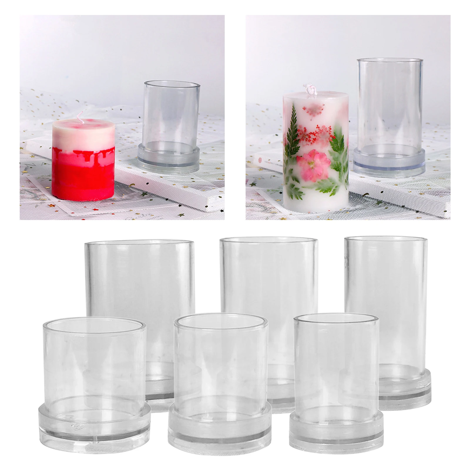 Plastikowe formy do odlewania świec jasne Cylinder świeca DIY formy modelarskie