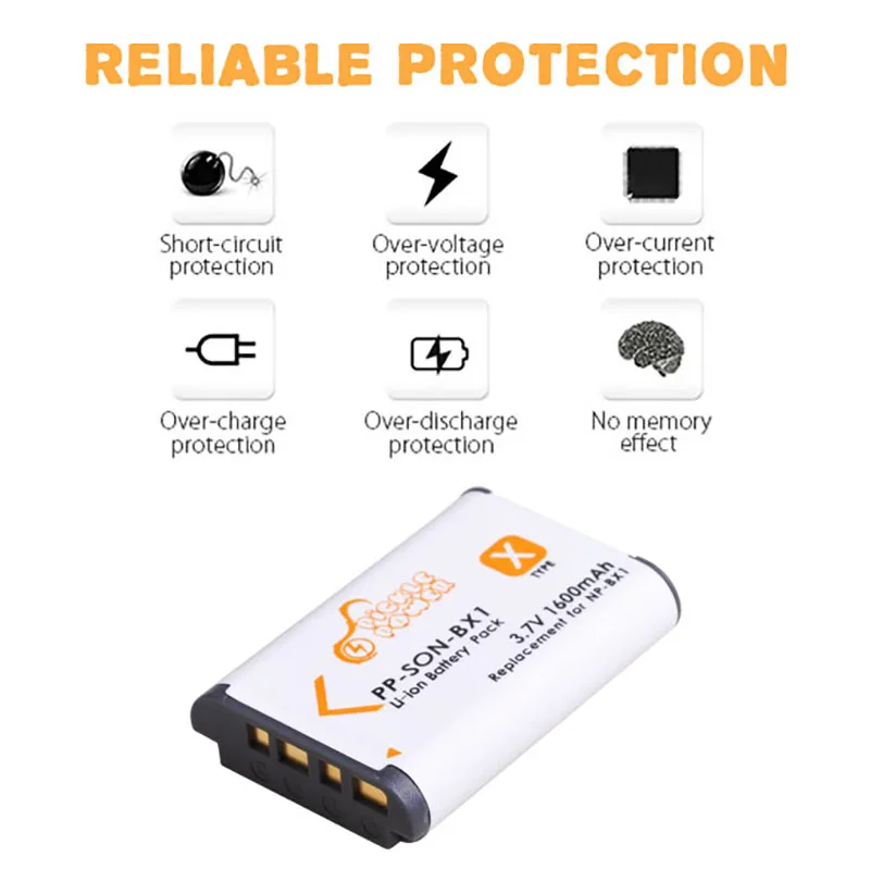 1600mAh NP-BX1 Battery for Sony ZV1F ZV-1 DSC RX1 RX100 M3 M2 RX1R WX300 HX300 HX400 HX50 HX60, Dual Charger for NPBX1