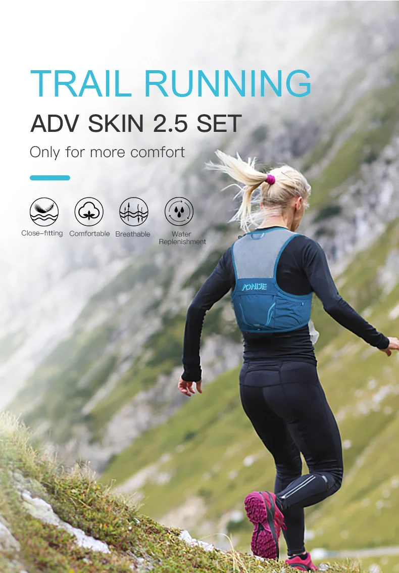 AONIJIE C932S 2,5 l tragbarer Trinkrucksack, Laufrucksack, Rucksack, Tasche, Weste, Geschirr für Wandern, Camping, Marathon, Rennen, Klettern – Detail 1