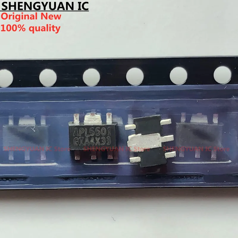 20Pcs APL5501-33D5C-TRL SOT89-5 APL5501-33D5C APL5501 3.3V APL5501-33 Low IQ, Low Dropout 500mA Fixed Voltage Regulator 100% new