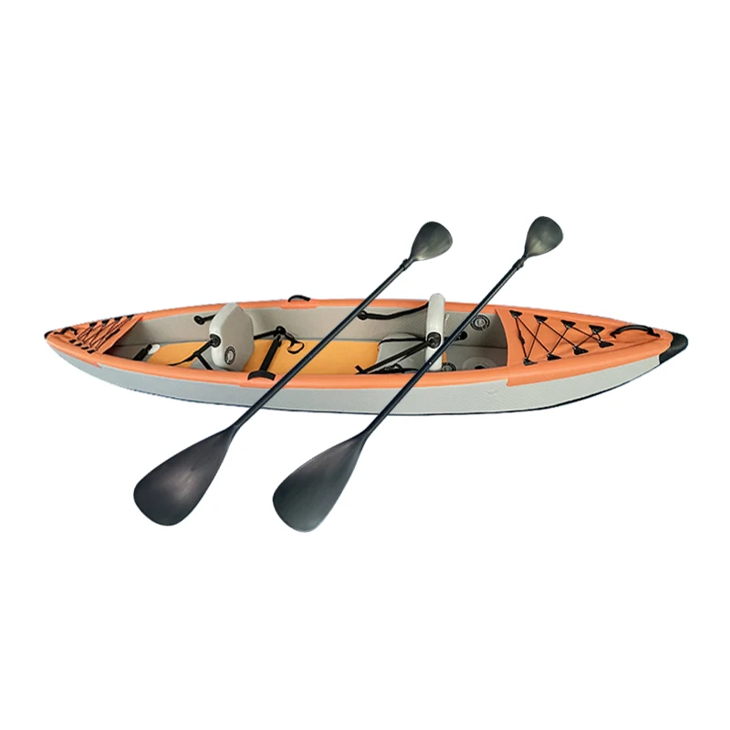 

Customizable Foldable Inflatable Double Seat Kayak 2-Person Sit-In Rowing Canoe Fishing Boat Water Sport Recreational Drifting