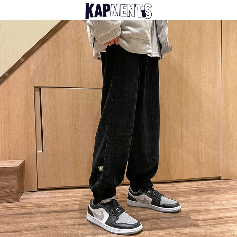 KAPMENTS-pantalones de chándal holgados Harajuku para hombre, ropa de calle sólida Vintage, pantalones de Joggers, moda coreana Y2k, 2023