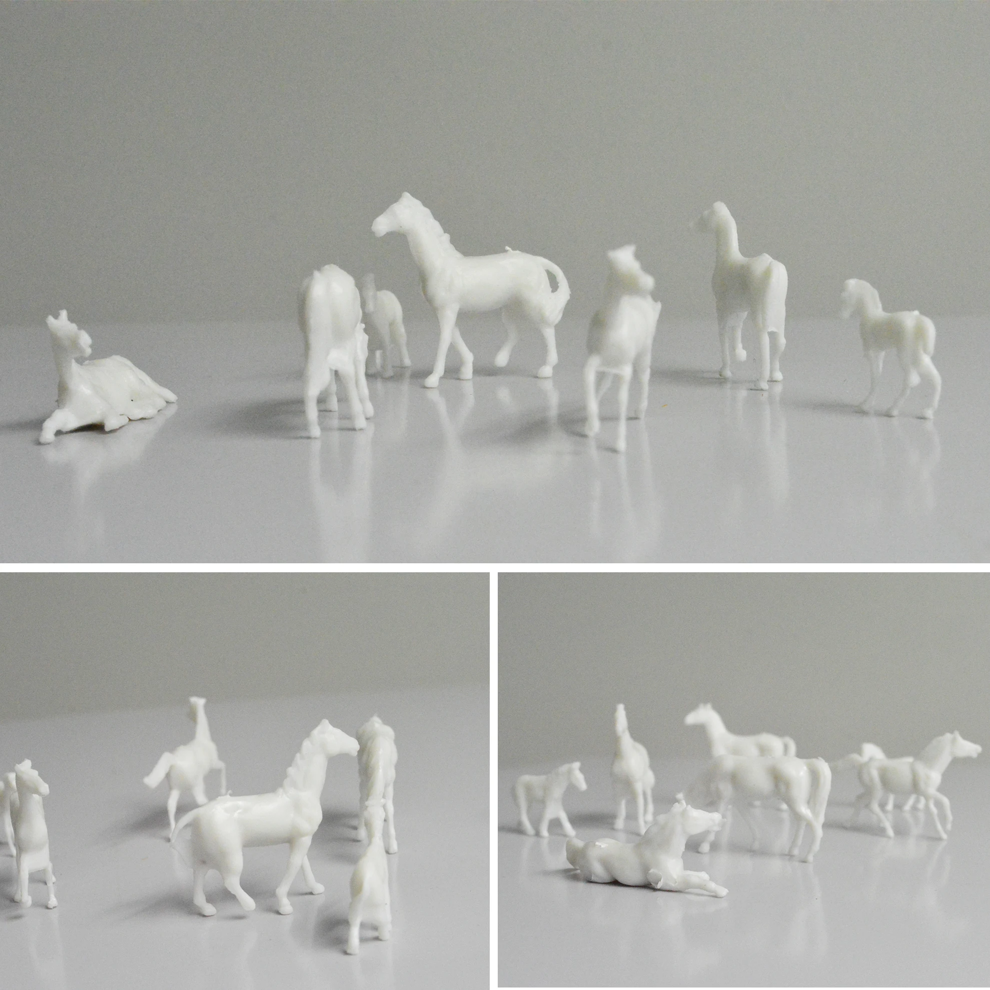 ABS White Model Horse 1/87 HO Scale Painted Farm Animals For Railway Building Train Layout