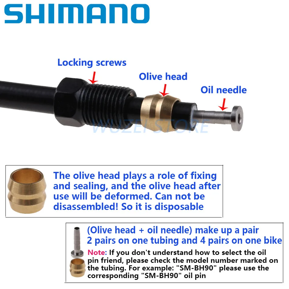 Shimano SM-BH59 BH90 Bike Brake Hose Hydraulic Disc Brake Olive Connect Inserts Bushing&Needle Brakes Hose Kit