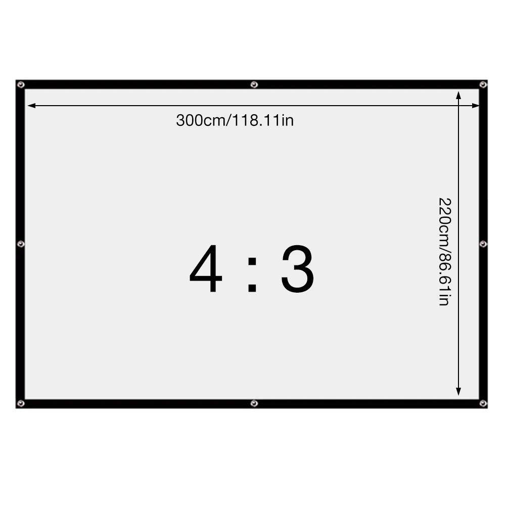 150 zoll 4:3 Tragbare Falten Film Bildschirm HD Falte-widerstehen Indoor Outdoor Projektor Bildschirm Für Reise Home Theatre