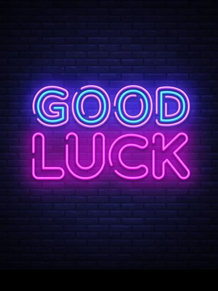 

Neon Sign For Good luck Lamps real glass tubes resterant decorate light home Hotel Arcade DISPLAY BUSINESS Impact Attract light