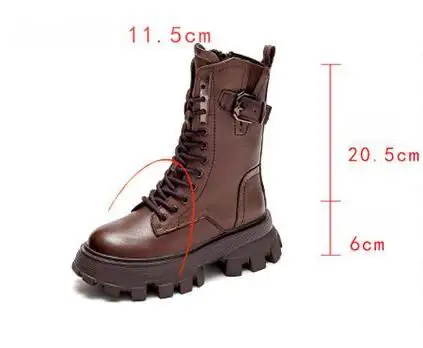 GKTINOO Retro Vintage Platform Female Mid-Calf Boots Handmade Round Toe Med Heels Shoes For Women Genuine Leather Boots Woman