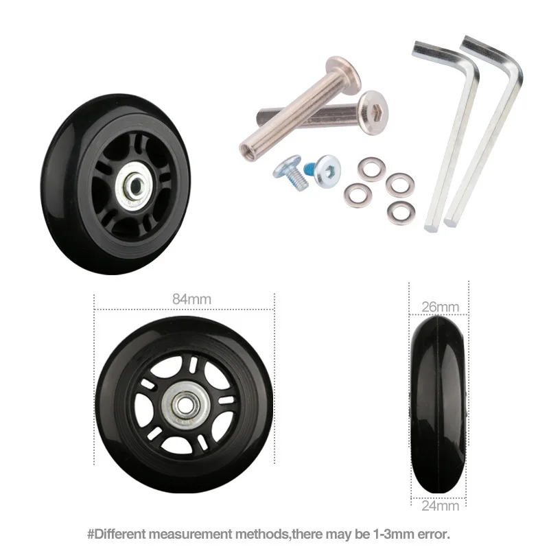 

Luggage Wheels Travel Luggage Trolley Case Pulleys Wheels Silent Wheels Universal Accessories 20-inch 28-inch PU Black Uniwheel