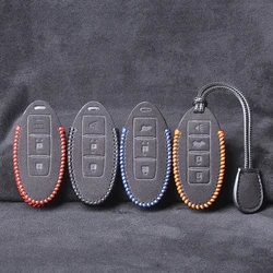 Leather Car Key Case Cover For Nissan Rogue XTrail T32 T31 Qashqai J11 J10 Kicks Tiida Pathfinder Murano Juke Versa Infiniti