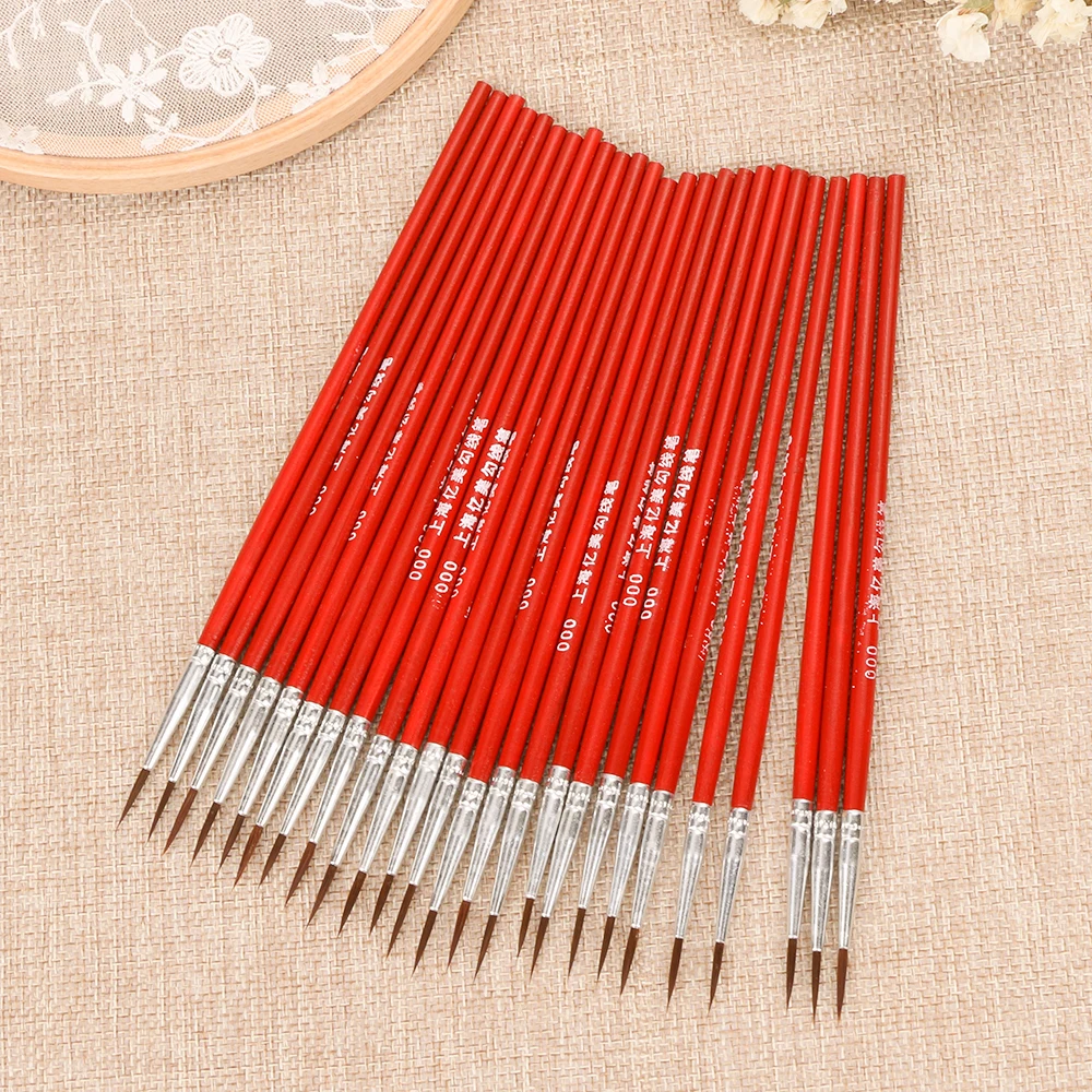 10Pcs Art Supplies Hand Painted Thin Hook Line Pen Drawing Art Pen Paint Brush Nylon Brush Acrylic Painting Pen Wholesale