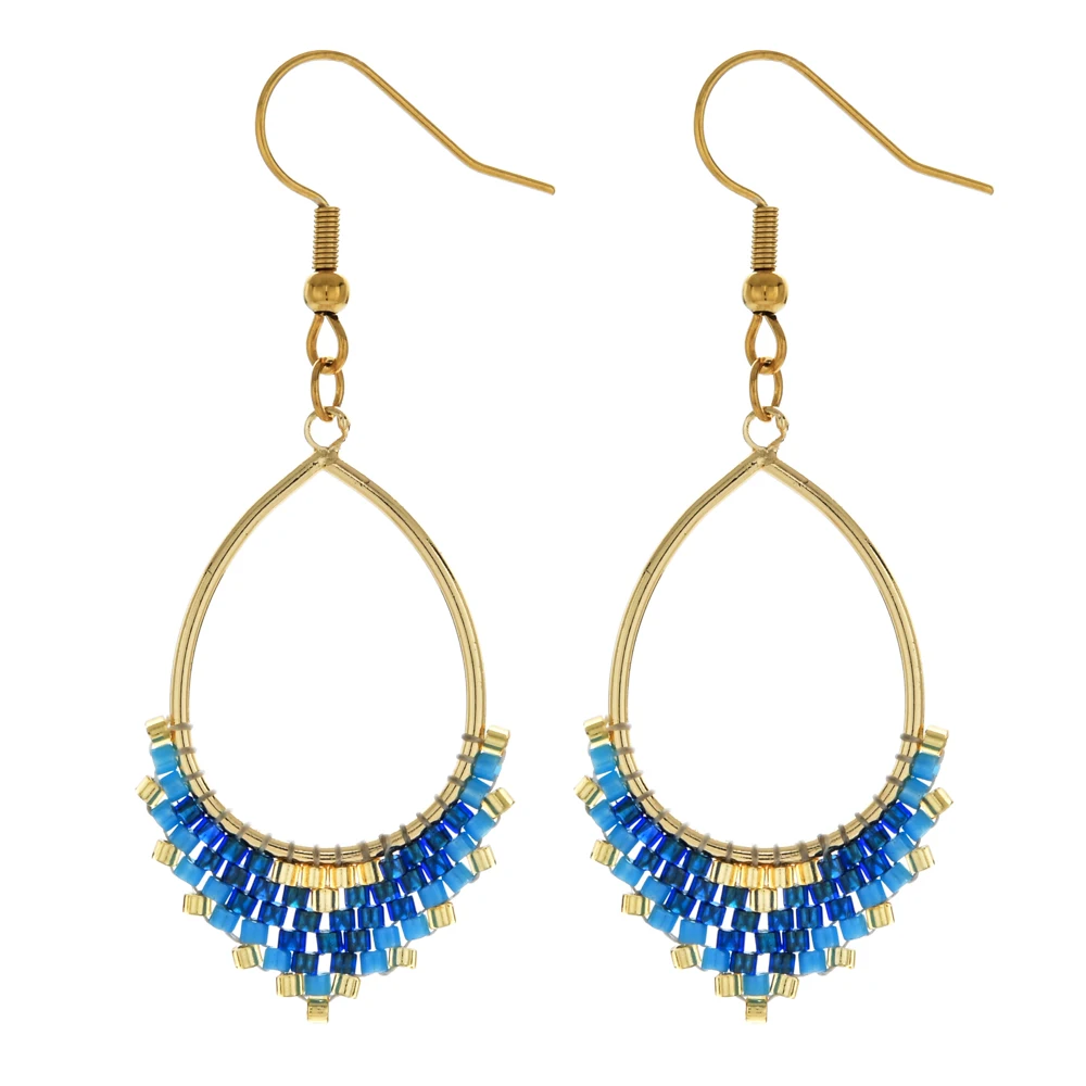 ZMZY Boho Earring Japan Miyuki Beads Earrings Glass Seedbeads Handmade Woven Earring Woman Fashion Hook Earring Gift