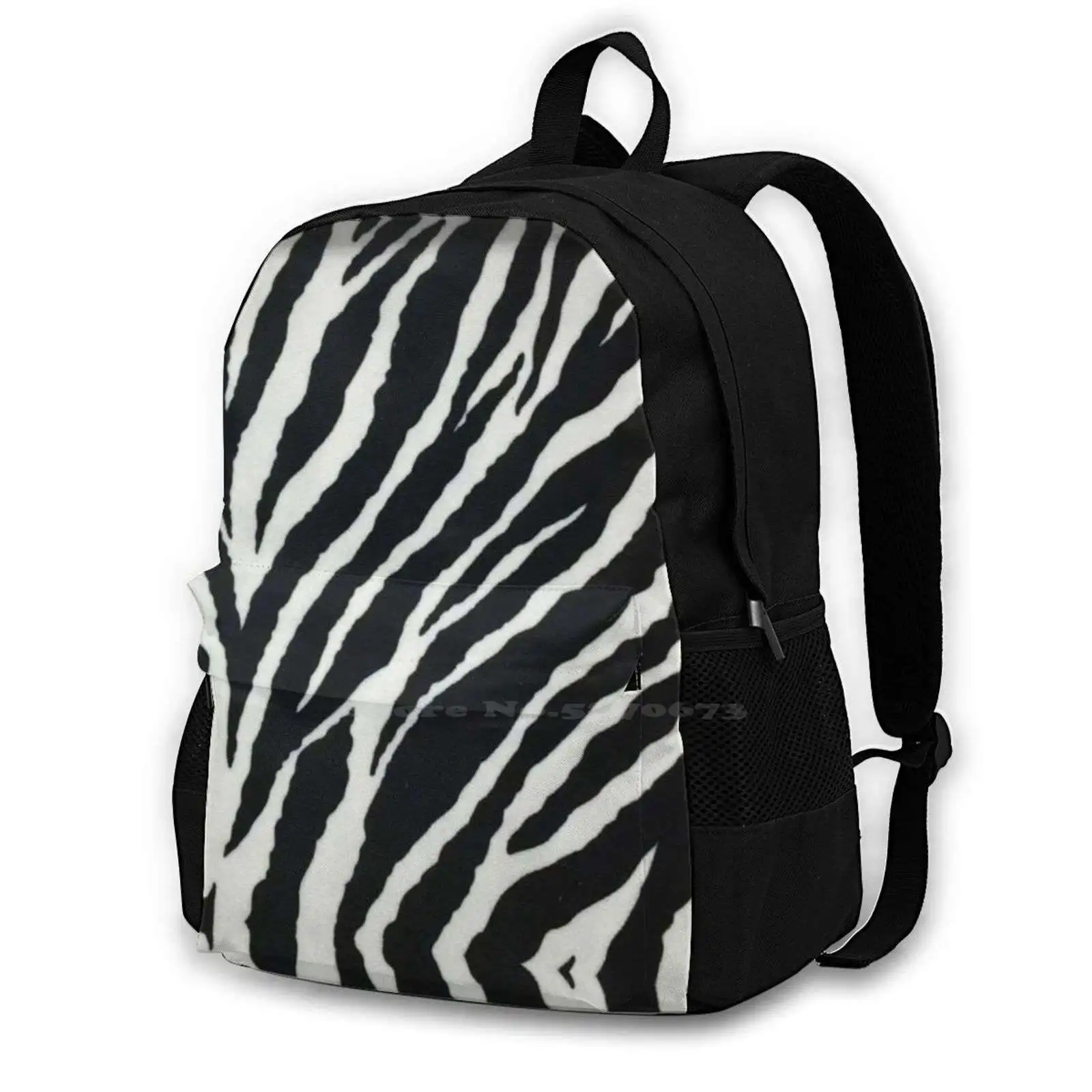 Leopard Print Black And White Teen College Student Backpack Pattern Design Bags Wall Tapistry Leopard Back And White Wolves