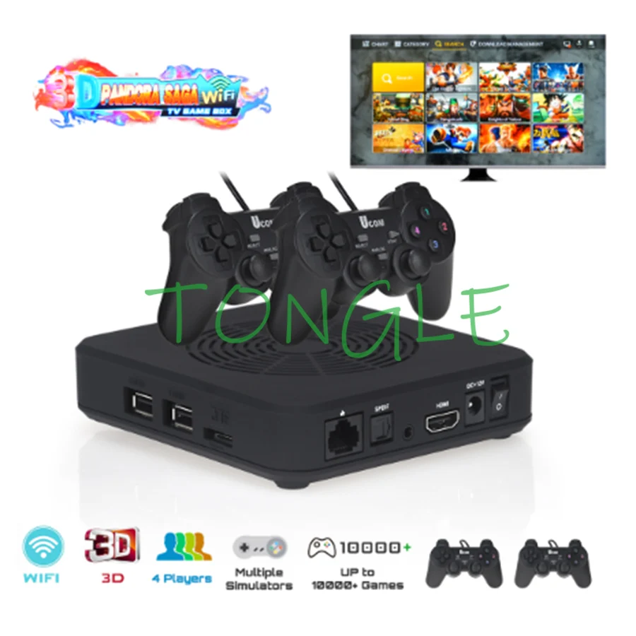 Retro Mni TV Video Game Console, Pandora Saga, 3000 Games, 2 USB Gamepads Controller Set, Windows, Android, Xbox, PS3, New, 2020