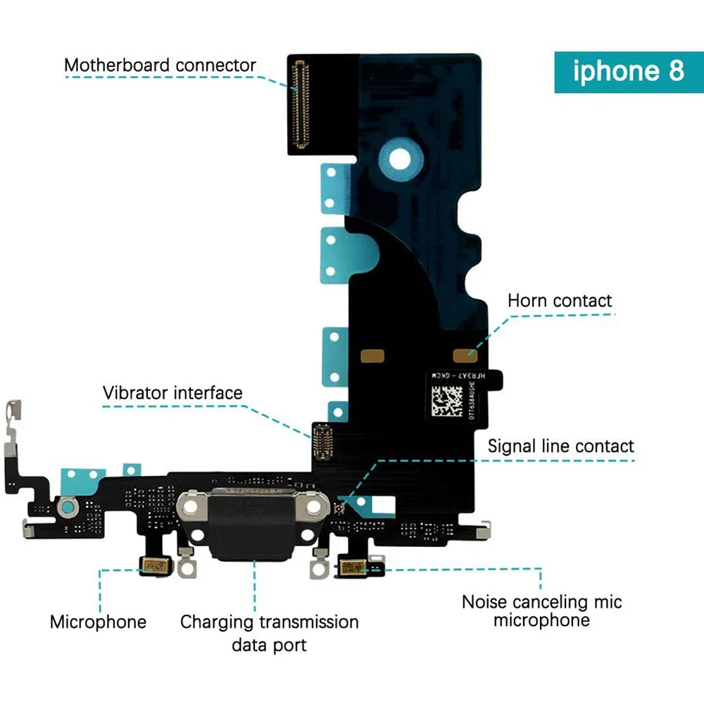 Charging Port USB Dock Connector Flex Cable Assembly Replacement With Screwdriver Repair Tool Kit For iPhone 7 7Plus 8G 8 Plus