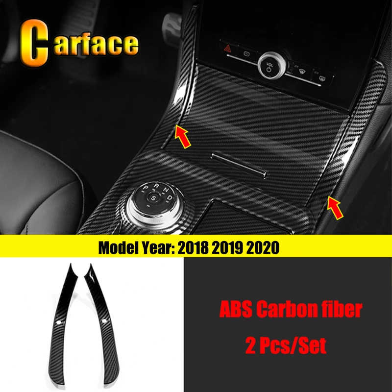 For Ford Edge accessories 2018-2020 ABS Carbon Car gear shift knob left and right guard frame Cover Trim Sticker Car styling