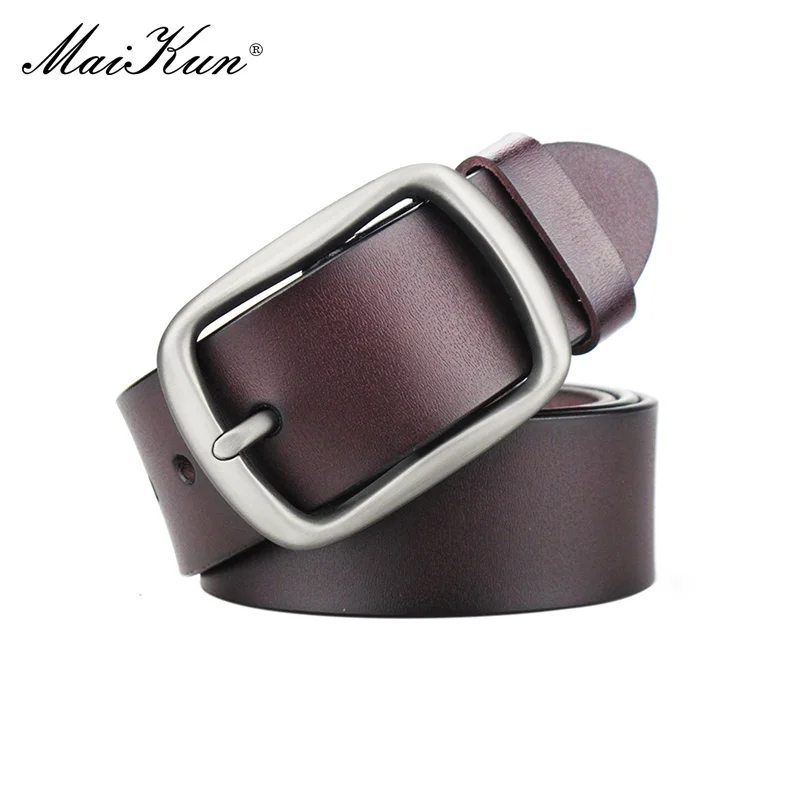 Maikun-Cinturón de negocios de cuero genuino para hombre, cinturón de gran tamaño, a la moda, regalo Popular para el Día del Padre