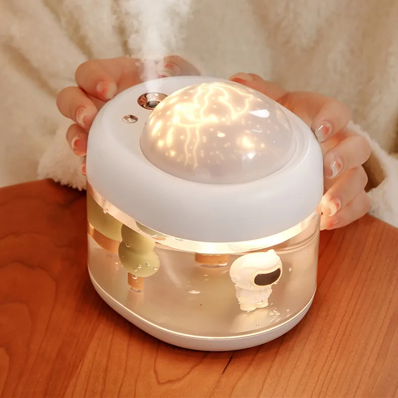 LED Starry Sky โปรเจคเตอร์500ML3 In One Mini Landscape Humidifier USB ชาร์จบรรยากาศ Night Light บ้านตกแต่งตารางโคมไฟ