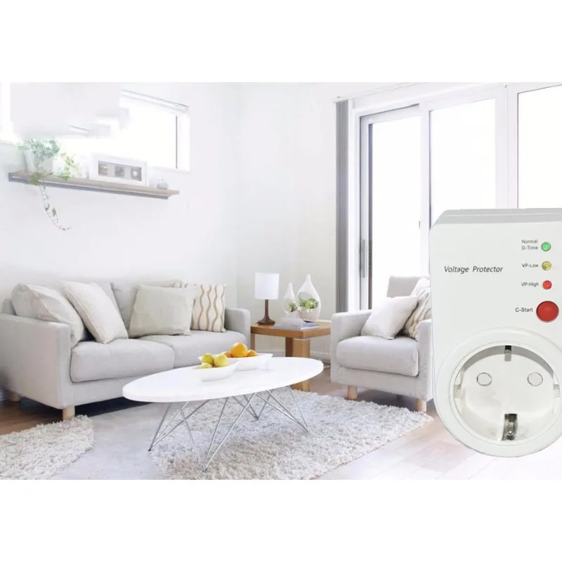 Conmutador de voltaje automático AVS, Protector contra sobretensiones de 16a 220V, enchufe europeo, Protector de refrigerador seguro