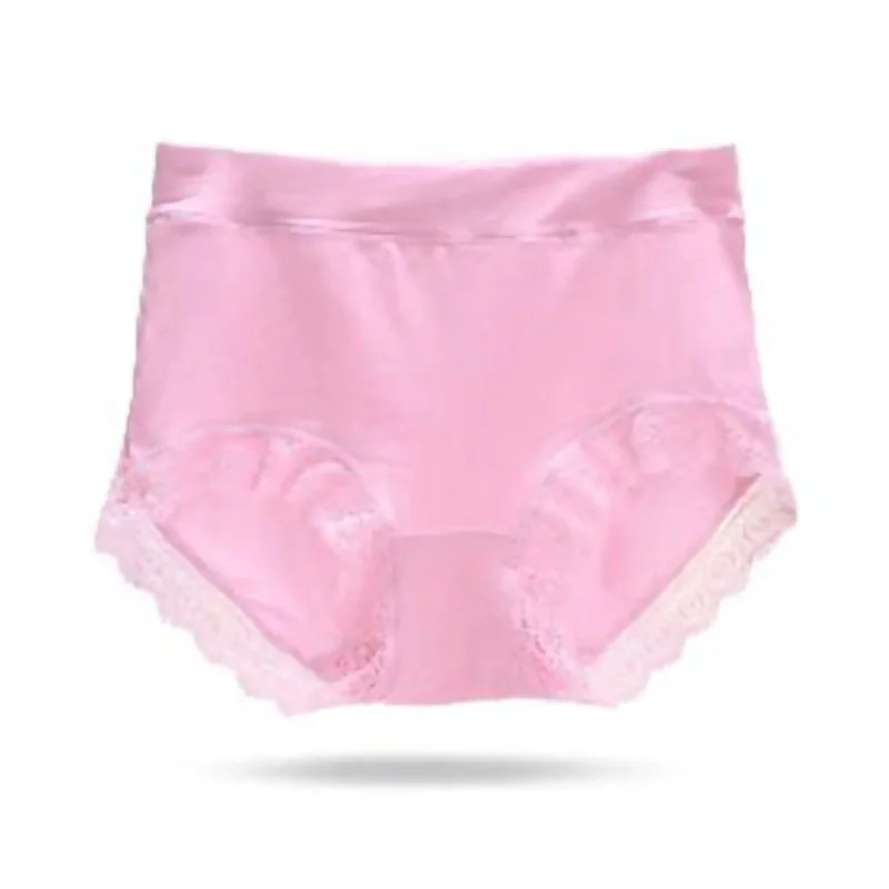 Women\'s Cotton Underwear Sexy Lace Panties Plus Size Fashion Solid Color Briefs High Waist Seamless Underpants Female Lingerie