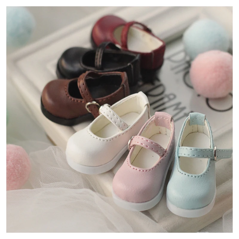 1/6 BJD shoes length 4.5cm leather shoes simple style for 1/6 BJD YOSD shoes doll accessories 6 colors