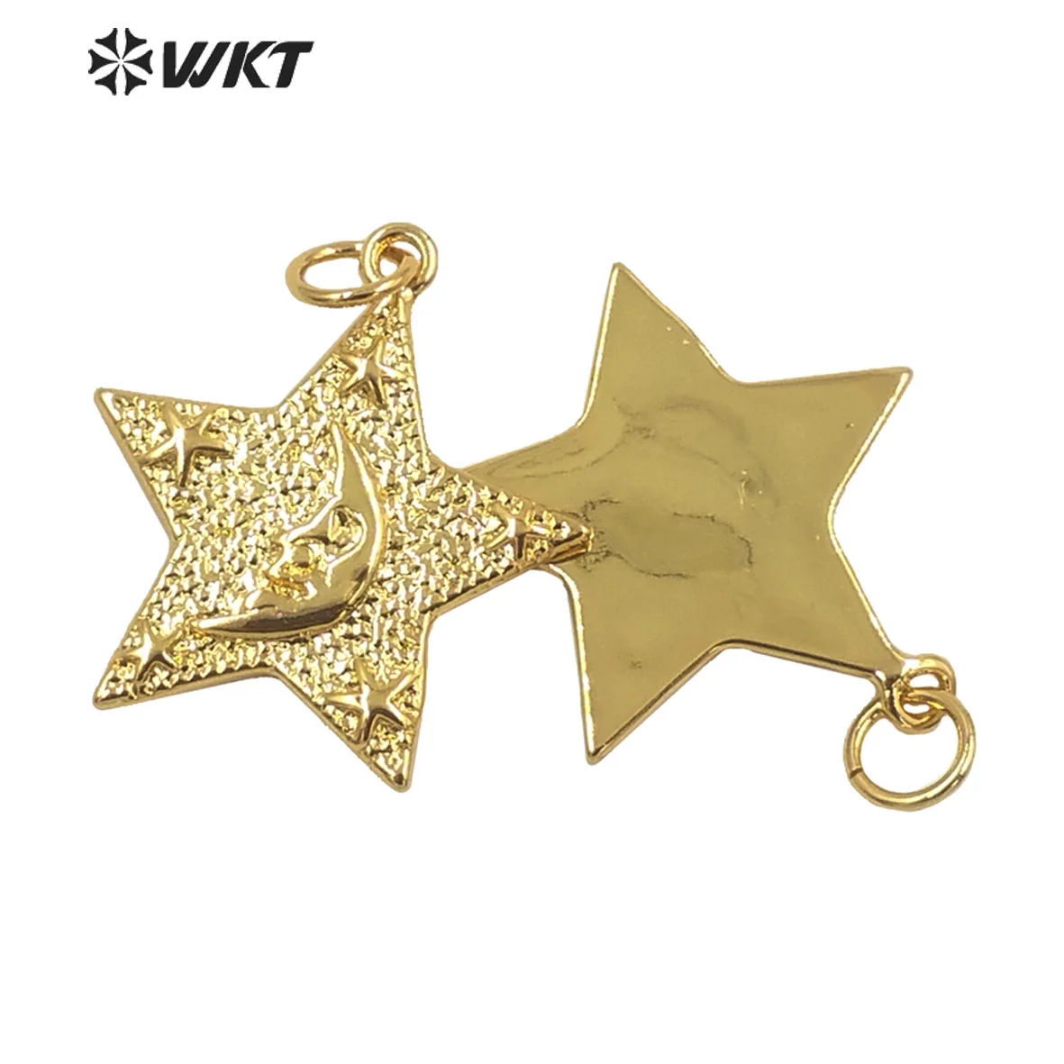 WT-MP212  Wholesale Most Popular Full Gold Electroplated Metal Sun And Star Pendant Women Purity Moon