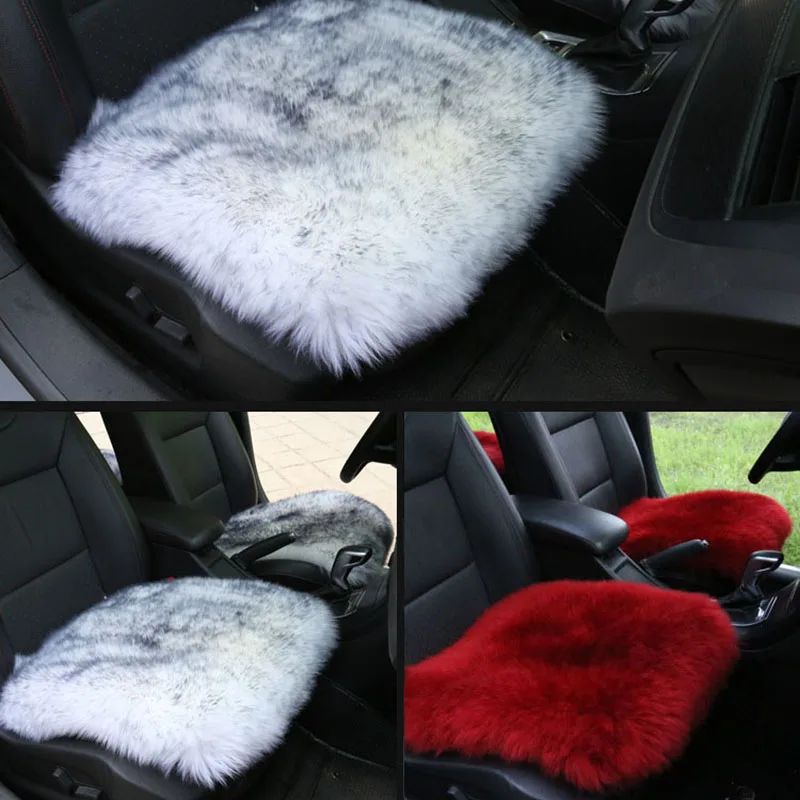 100% Natural Fur Australian Sheepskin Car Seat Covers, Universal Wool Car Seat Cushion,Winter Warm Car Seat Cover