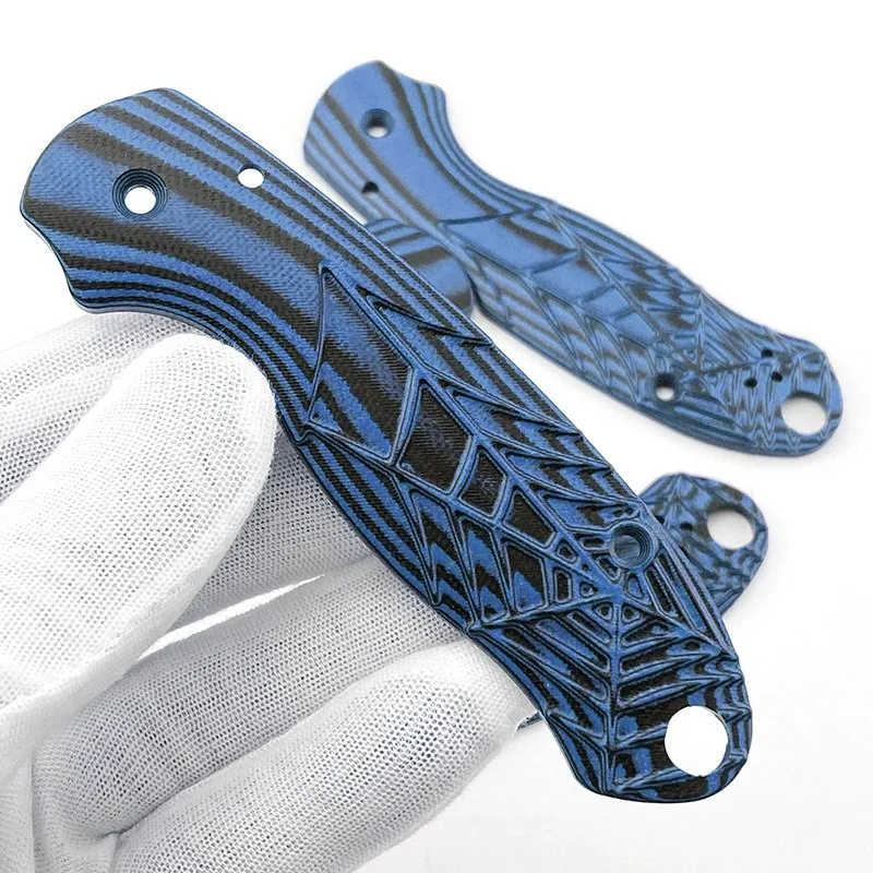 A Pair Folding Knife Handle Para 3 Custom G10 Shank Patch  For Spyde Para 3 Scales C223 GP Paramilitary 3 Grips