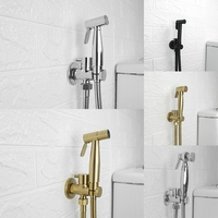 Brushed Gold Black Bathroom Handheld Bidet Spray Shower Set Toilet Sprayer Cloth Diaper Bidet Faucet Brass SUS304 Hand Shattaf