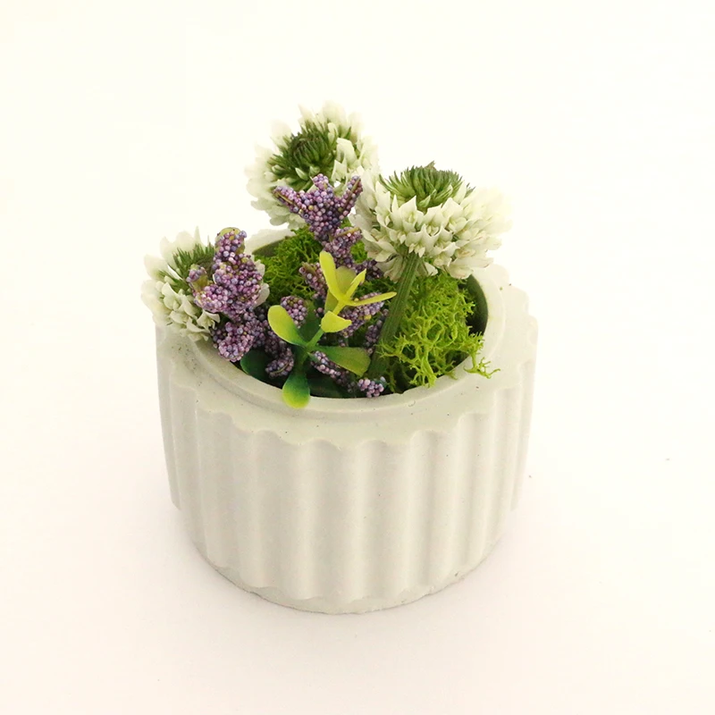 Moule de pot de fleurs en béton silicone, forme d'engrenage, ciment, plâtre, jardin