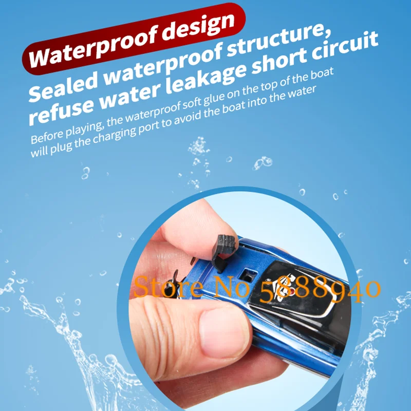 Mini remo con aceleración de un clic, accionamiento de Motor Dual, casco impermeable, advertencia de baja potencia, resistente a choques, barco de juguete con Control remoto