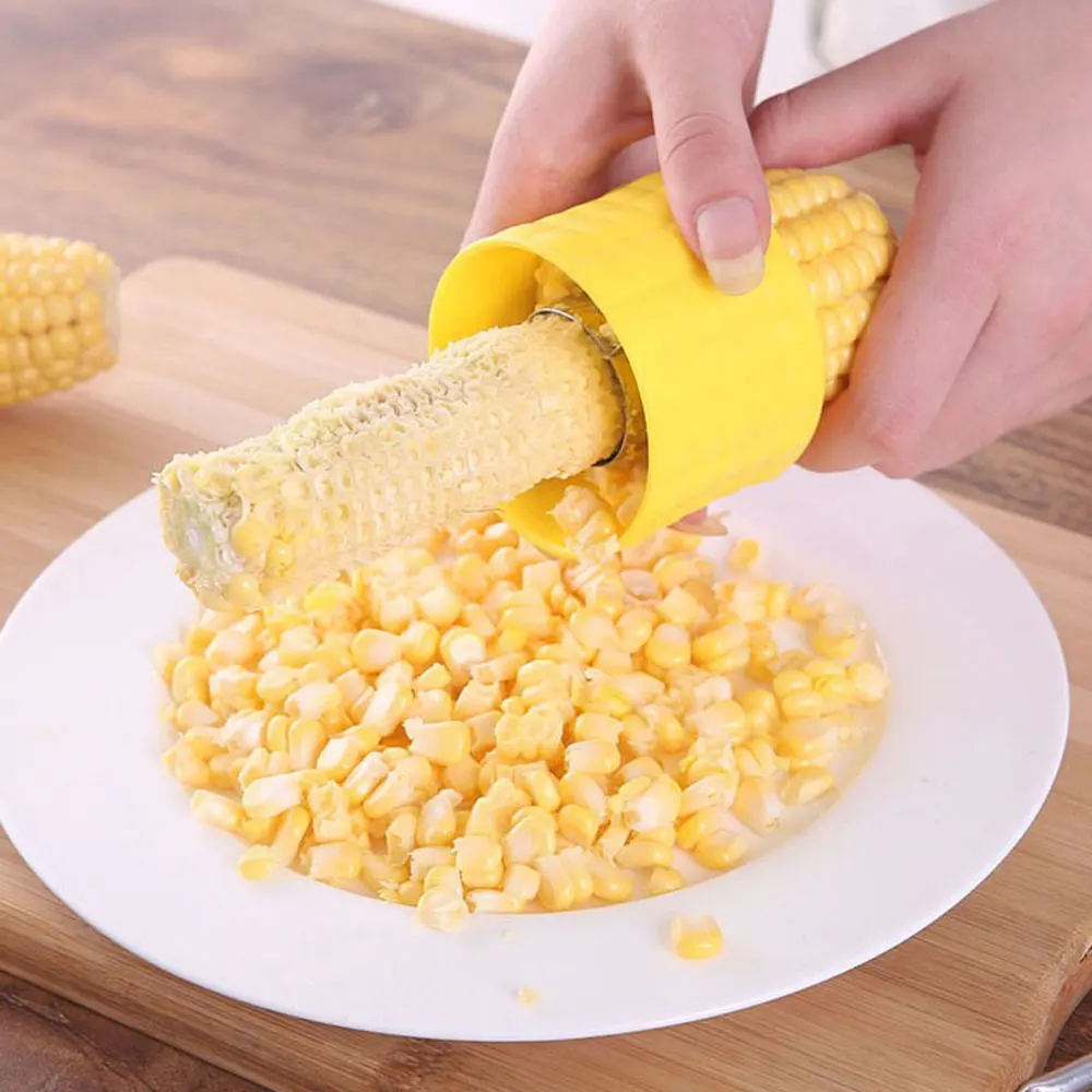 1pcs Corn stripper stainless steel corn cob remover Peeler Yellow corn planer cutter kitchen gadget cooking accessories