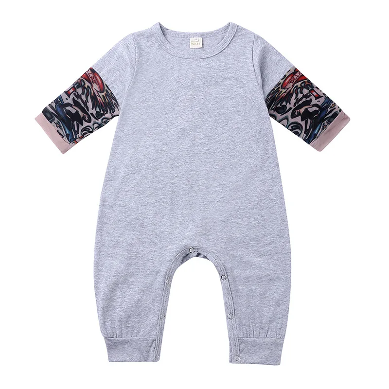 2020 New Tattoo Sleeves Newborn Infant Baby Romper Toddler Baby boys jumpsuit Rock Climbing Baby Boy Girl Clothes Outfits