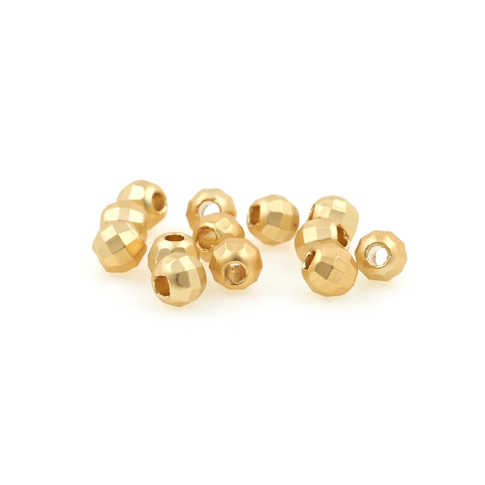 

10PCS Gold Brass 3D Ball Connector Spacer Beads for Bracelet Necklace DIY Jewelry Making